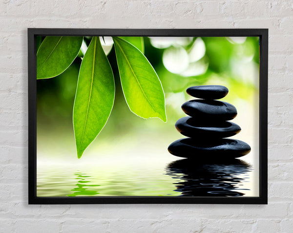 Tranquil Water Stones Framed Print