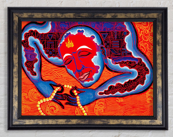 Tibetan Art Pray Beads Framed Print