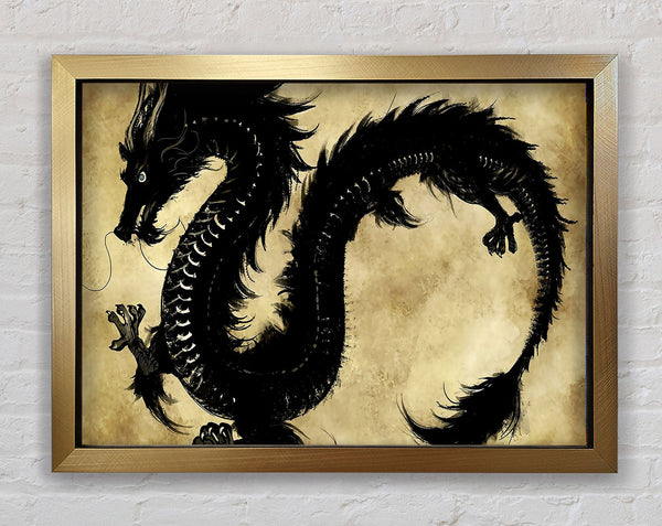 Chinese Black Dragon Framed Print
