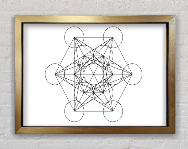 Metatrons Cube Drawing Framed Print