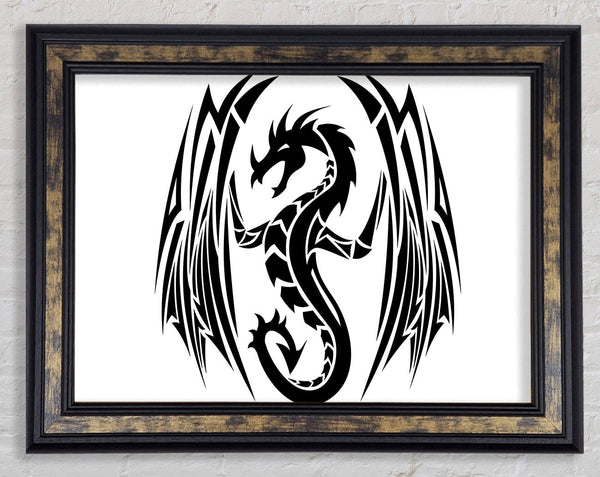 Tribal Wings Dragon Framed Print