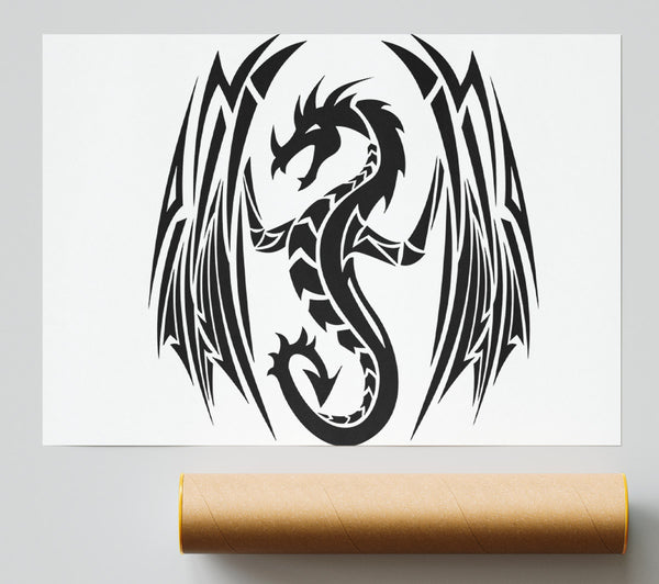 Tribal Wings Dragon Poster