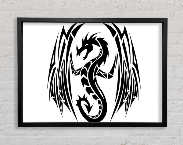 Tribal Wings Dragon Framed Print