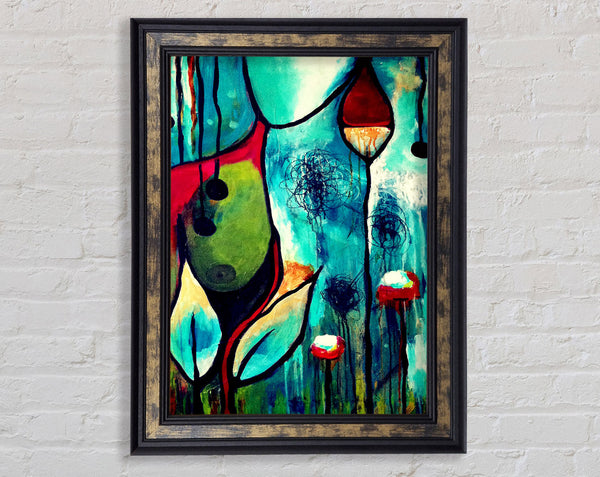 Tulips In Blue Framed Print