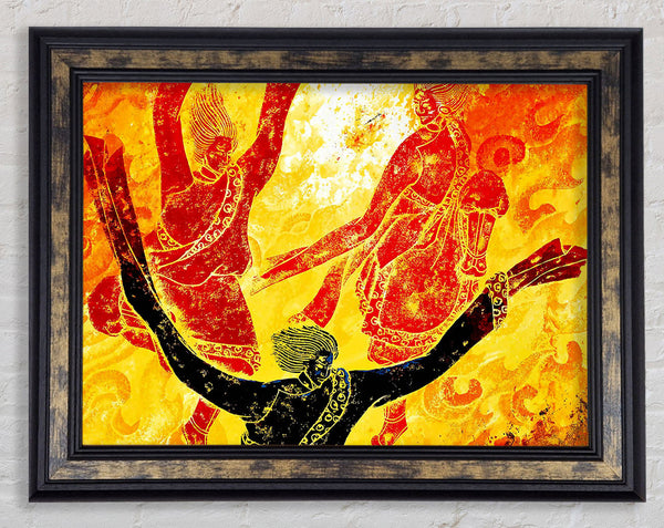 Tibetan Art Fire Of The Gods Framed Print