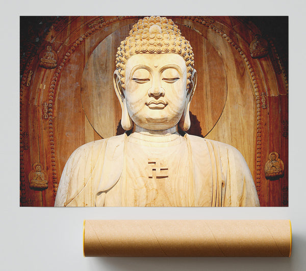 Buddha Face Statue Poster