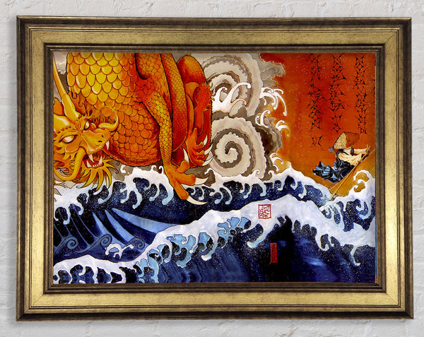 Japanese Samurai Monk Dragon Framed Print