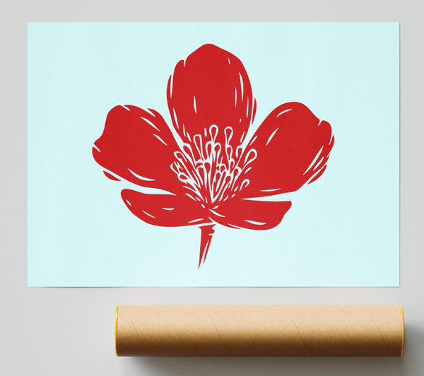 Red On Baby Blue Giclee Print