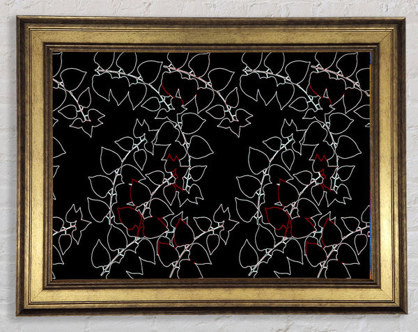 Abstract Neon Floral Framed Print