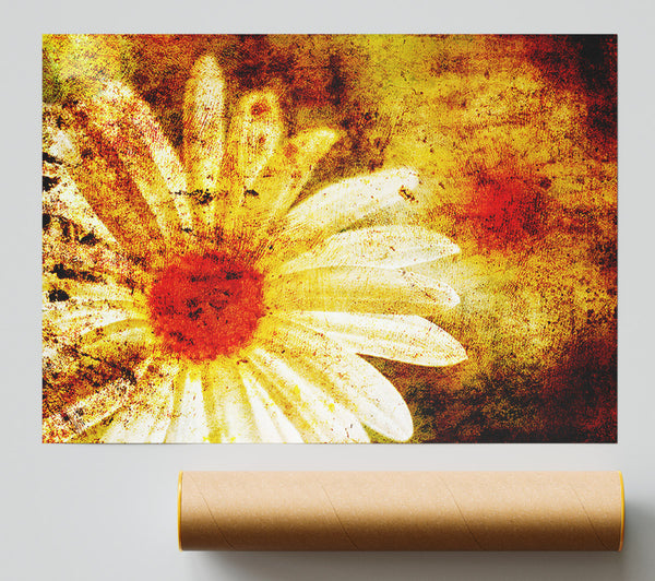Yellow Daisy Splash Poster
