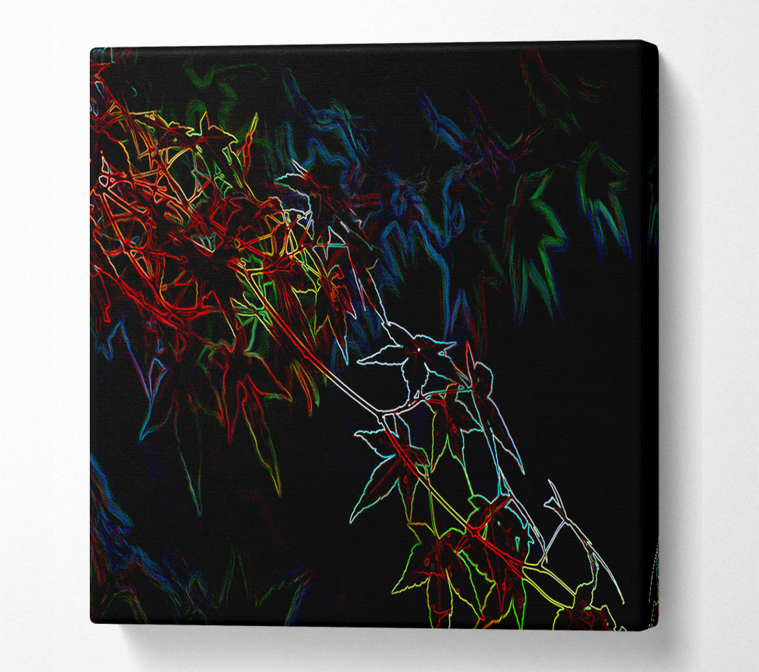  A Canvas Print of Abstarct Neon Floral 08 Canvas Art
