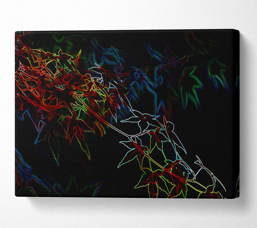  A Canvas Print of Abstarct Neon Floral 08 Canvas Art