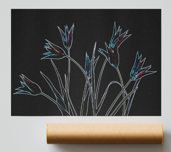 Abstarct Neon Floral 31 Giclee Print