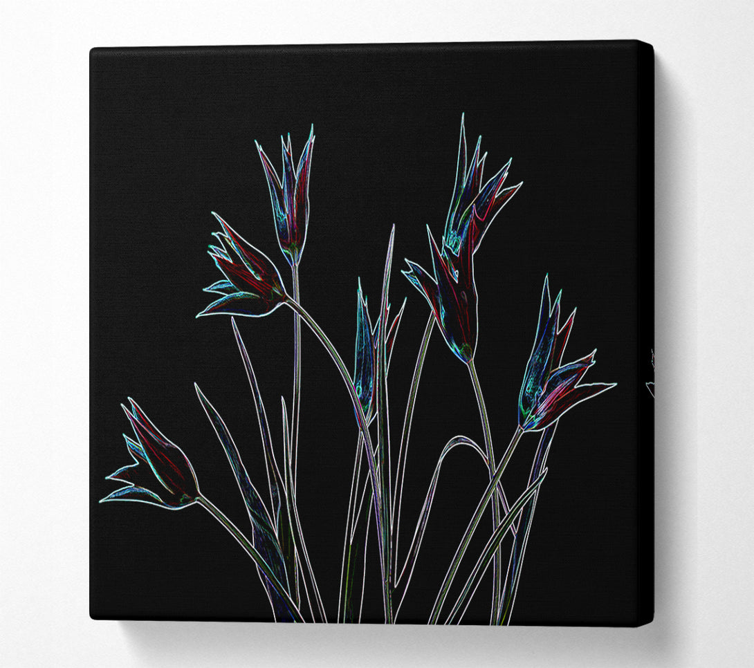  A Canvas Print of Abstarct Neon Floral 31 Canvas Art