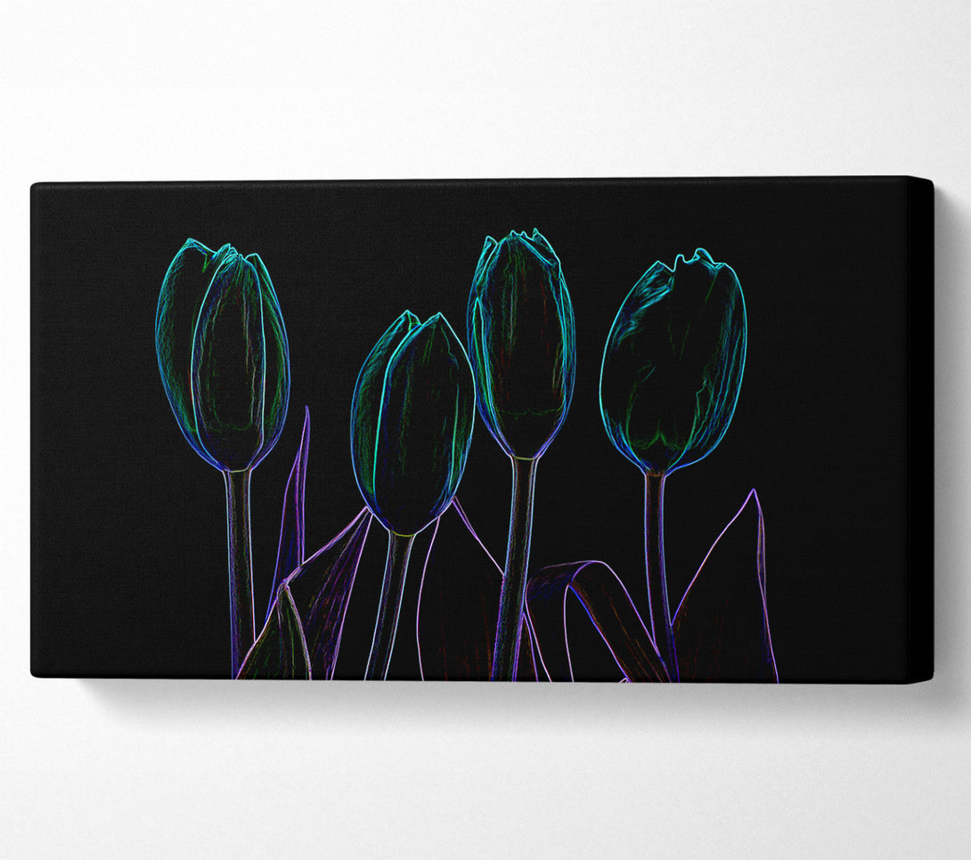  A Canvas Print of Abstarct Neon Floral 30 Canvas Art