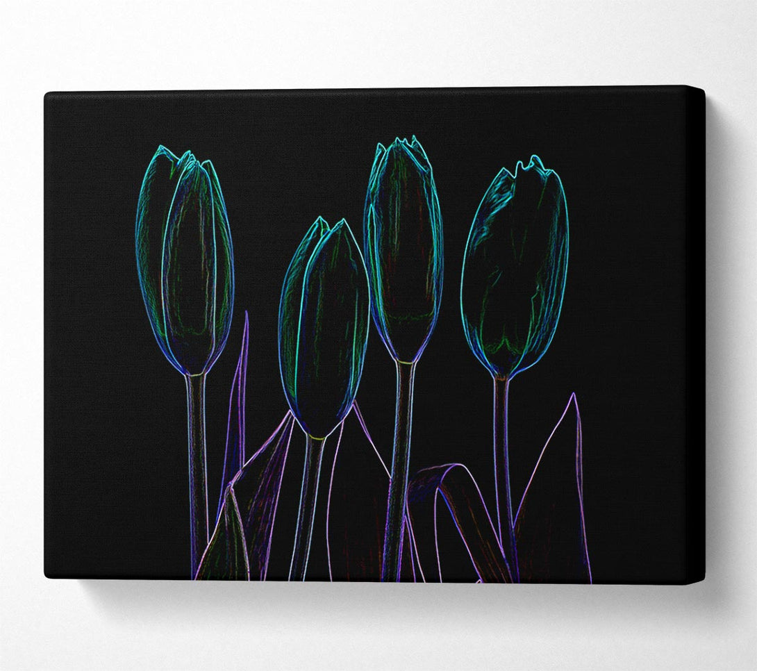  A Canvas Print of Abstarct Neon Floral 30 Canvas Art