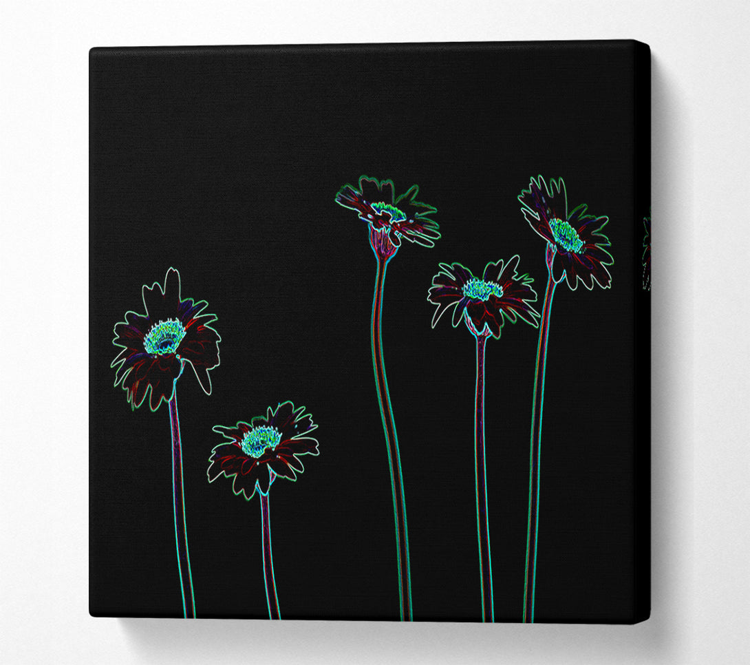  A Canvas Print of Abstarct Neon Floral 29 Canvas Wall Art