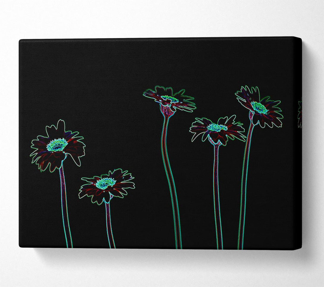  A Canvas Print of Abstarct Neon Floral 29 Canvas Wall Art