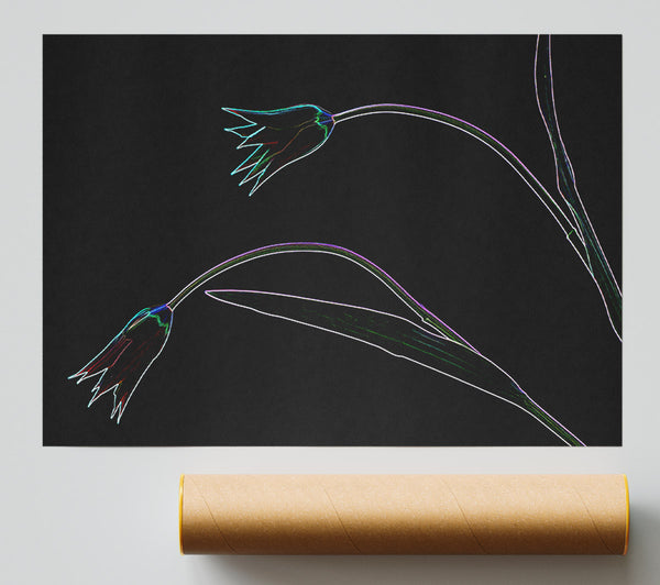 Abstarct Neon Floral 27 Print