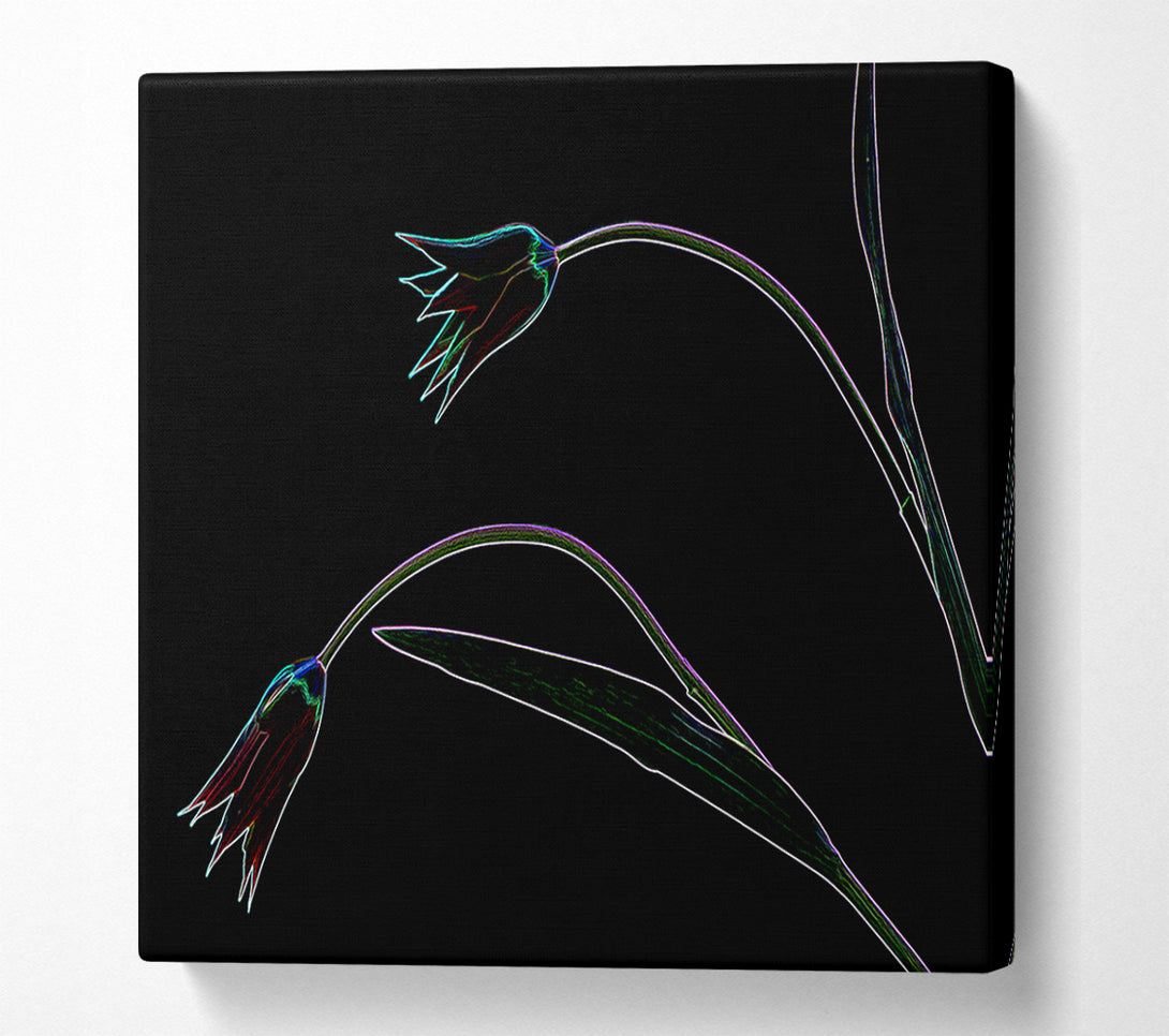 A Canvas Print of Abstarct Neon Floral 27 Canvas Print