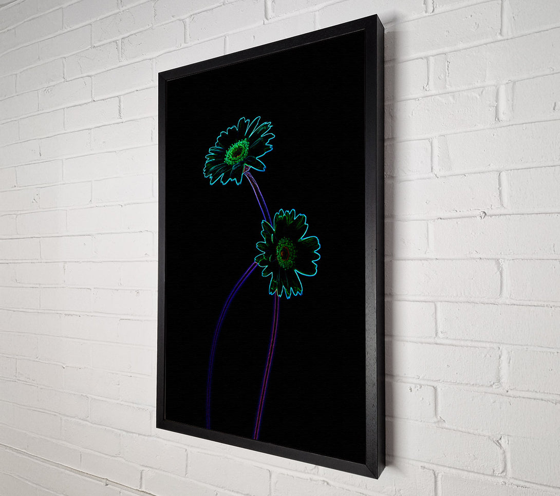  A Canvas Print of Abstarct Neon Floral 26 Canvas Print