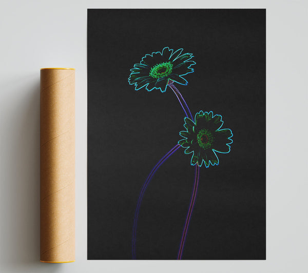 Abstarct Neon Floral 26 Giclee Print