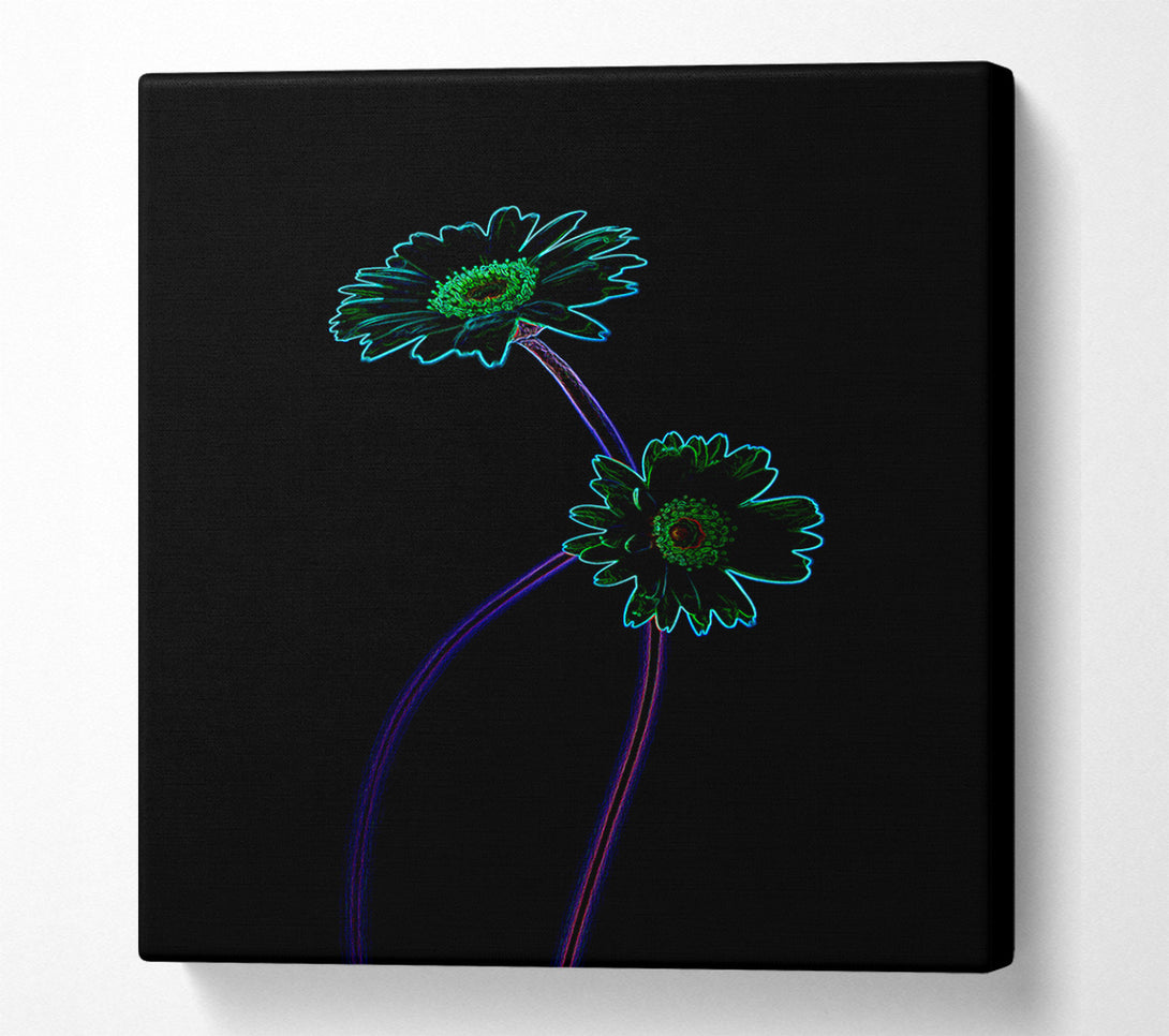  A Canvas Print of Abstarct Neon Floral 26 Canvas Print