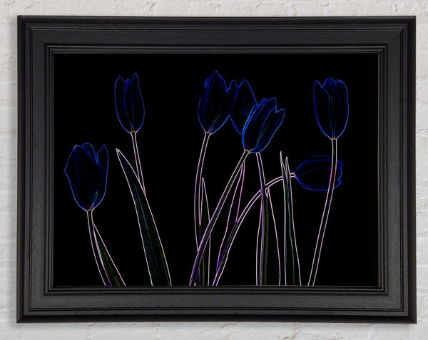 Abstract Neon Floral 23 Framed Print