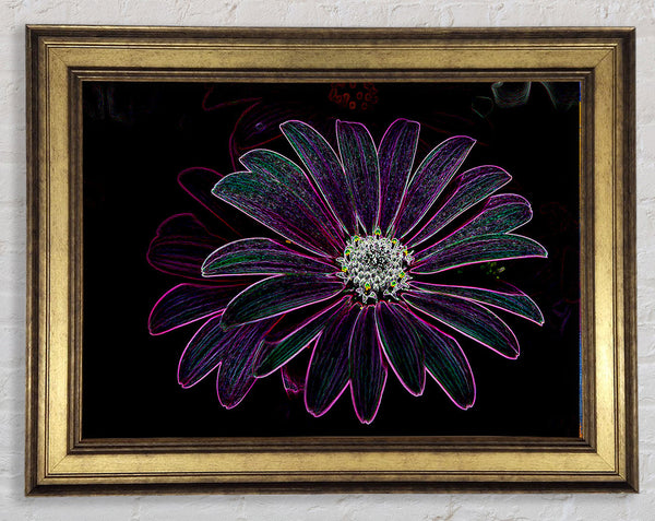 Abstract Neon Floral 14 Framed Print