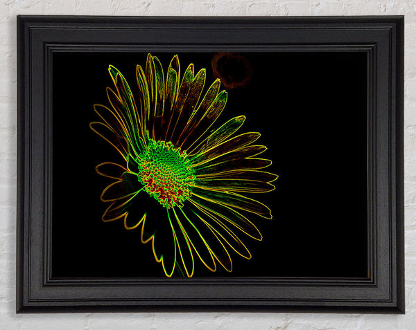 Abstract Neon Floral 13 Framed Print