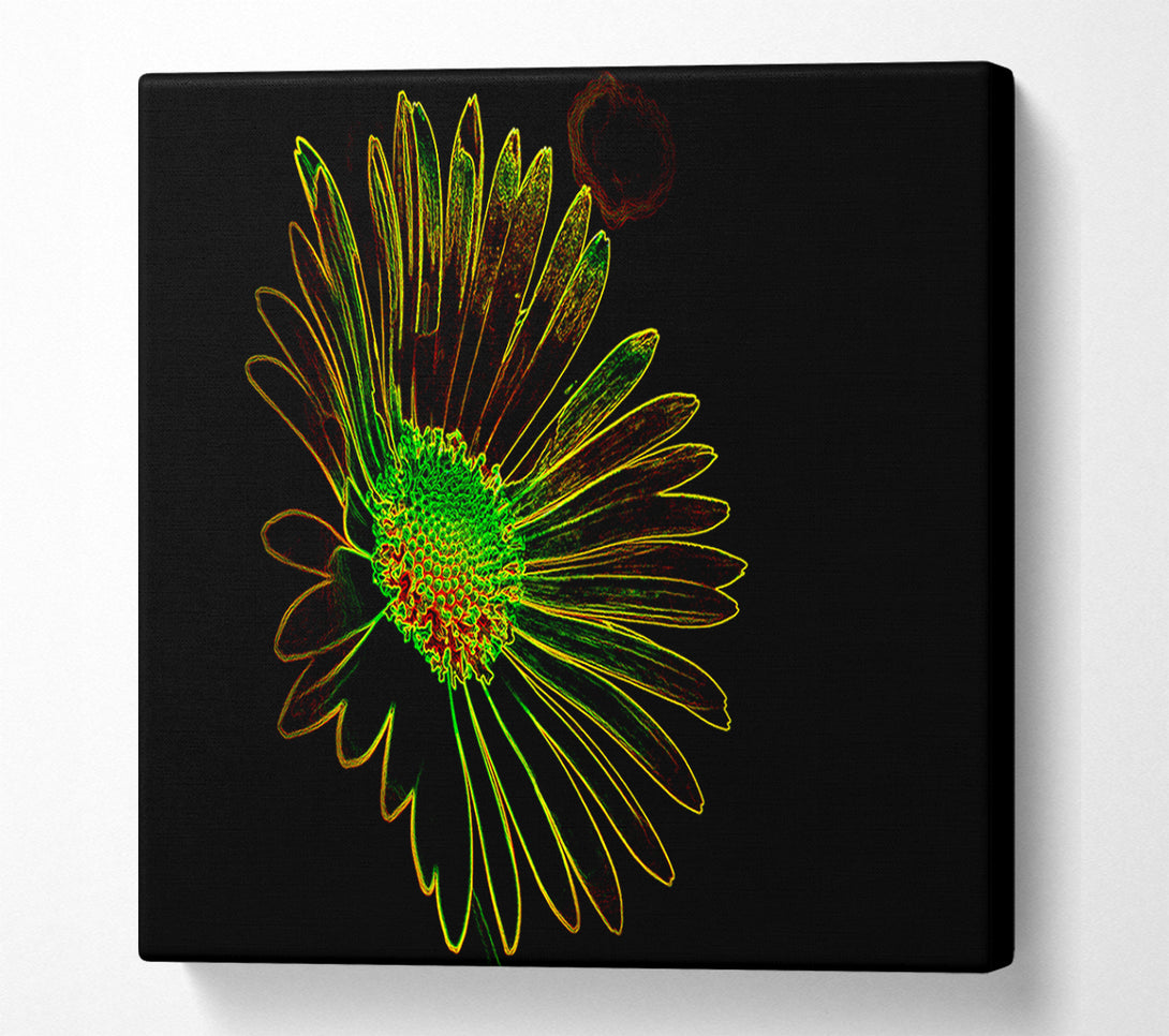  A Canvas Print of Abstarct Neon Floral 13 Canvas Print