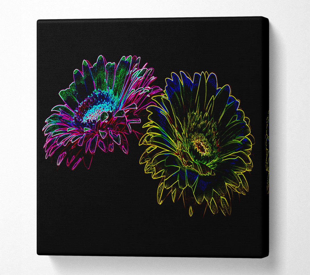  A Canvas Print of Abstarct Neon Floral 12 Canvas Art