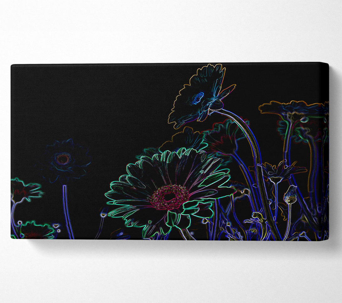  A Canvas Print of Abstarct Neon Floral 04 Canvas Wall Art