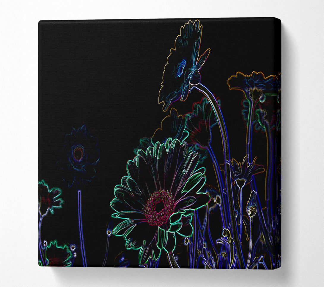 A Canvas Print of Abstarct Neon Floral 04 Canvas Wall Art