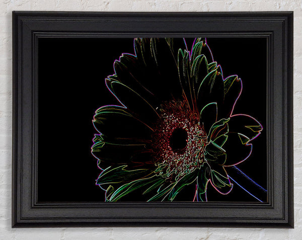 Abstract Neon Floral 16 Framed Print
