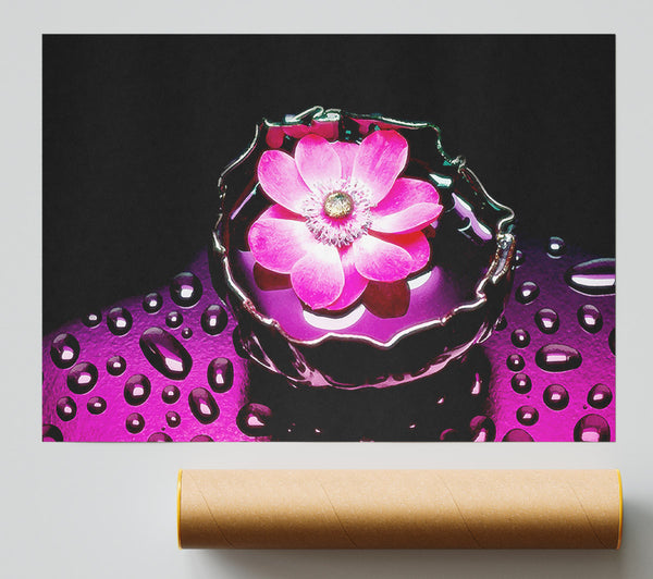 Pink Flower Splash Poster