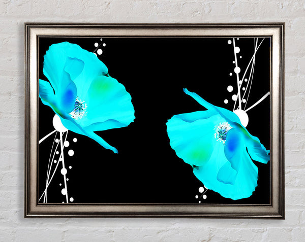 Blue Poppy Abstract Framed Print