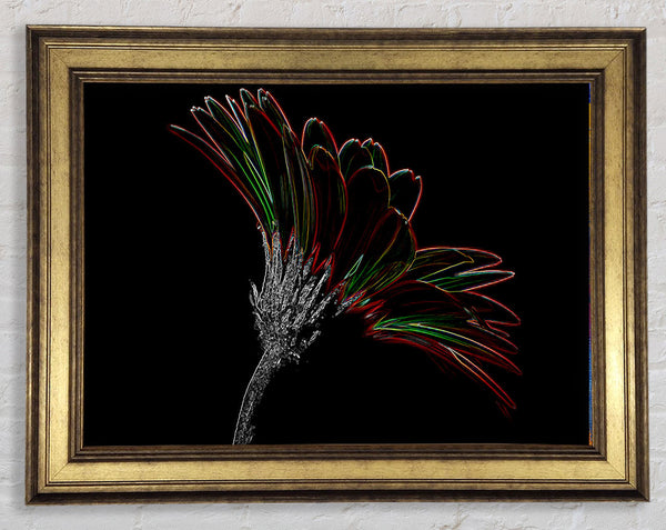 Abstract Neon Floral Delight Framed Print