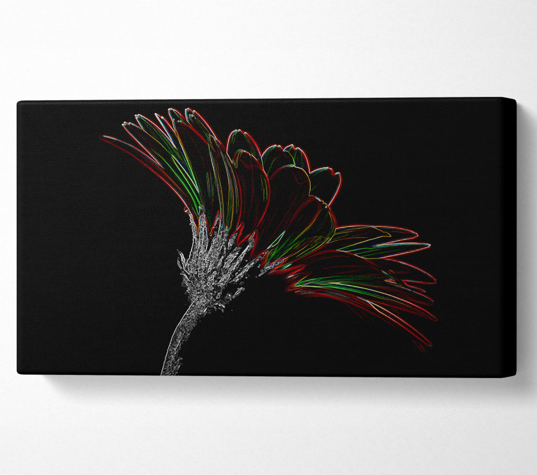  A Canvas Print of Abstract Neon Floral Delight Canvas Wall Art