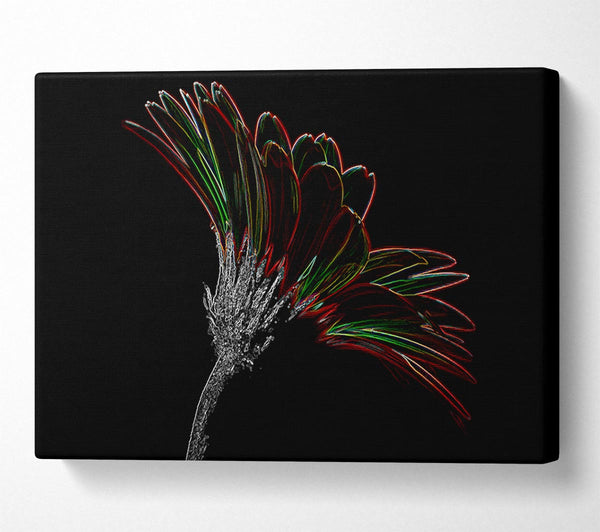  A Canvas Print of Abstract Neon Floral Delight Canvas Wall Art