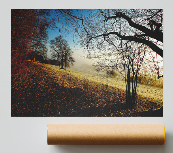 Autumn Foggy Morning Print