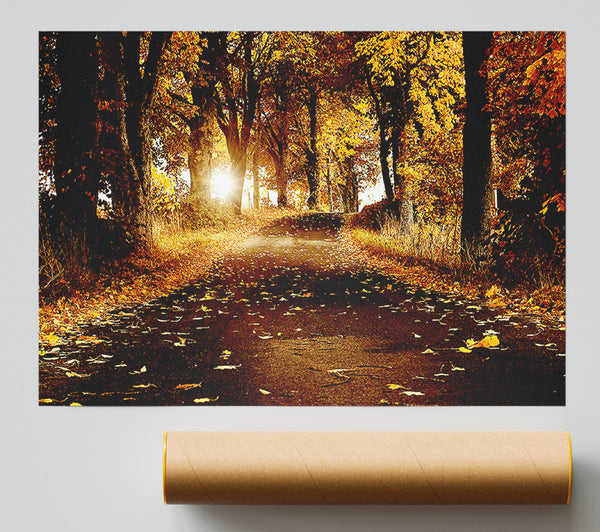 Autumn Golden Leaves Giclee Print