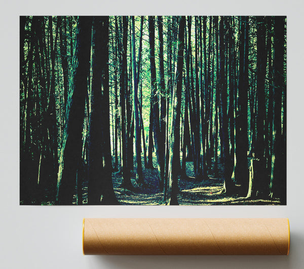 Emerald Green Woodland Poster
