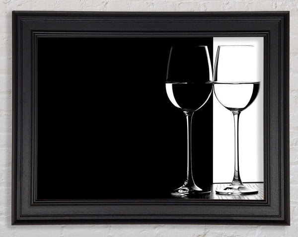 Black And White Glasses Framed Print