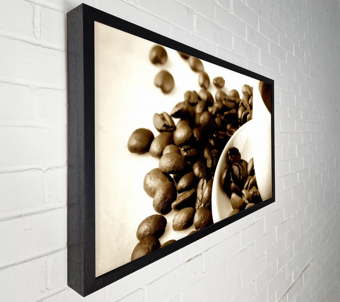  A Canvas Print of Coffee Cup With Beans Canvas Wall Art