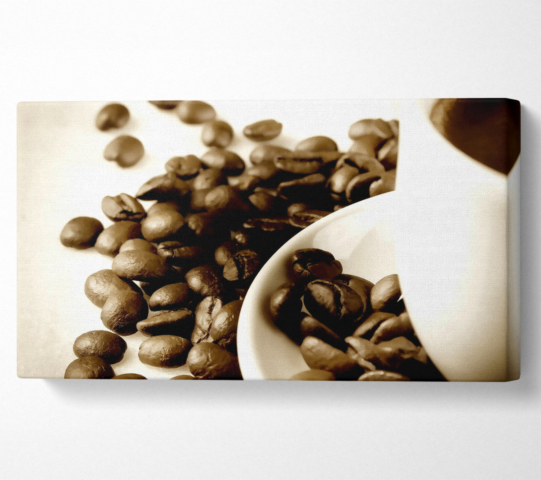  A Canvas Print of Coffee Cup With Beans Canvas Wall Art