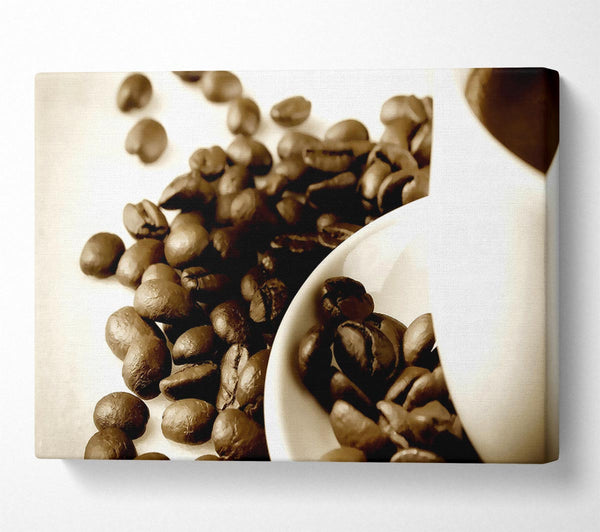  A Canvas Print of Coffee Cup With Beans Canvas Wall Art