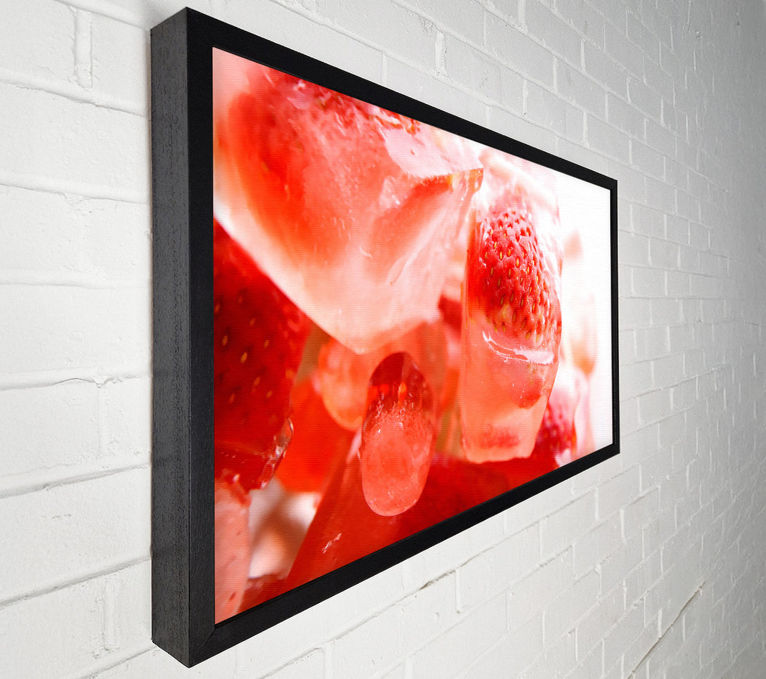  A Canvas Print of Strawberries On Ice Cubes Canvas Print