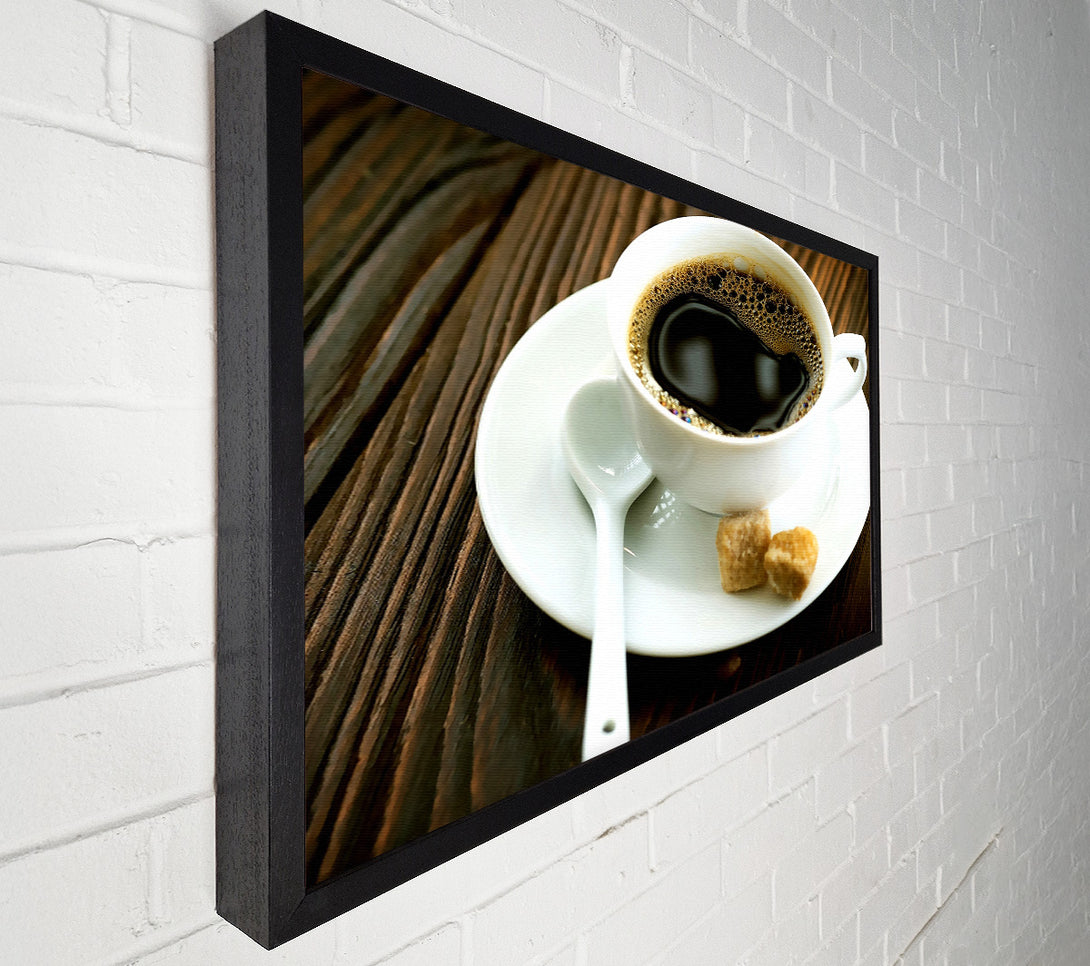  A Canvas Print of Cup Of Coffee And Sugar Cubes Canvas Print