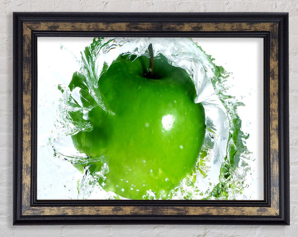 Apple Water Splash Framed Print
